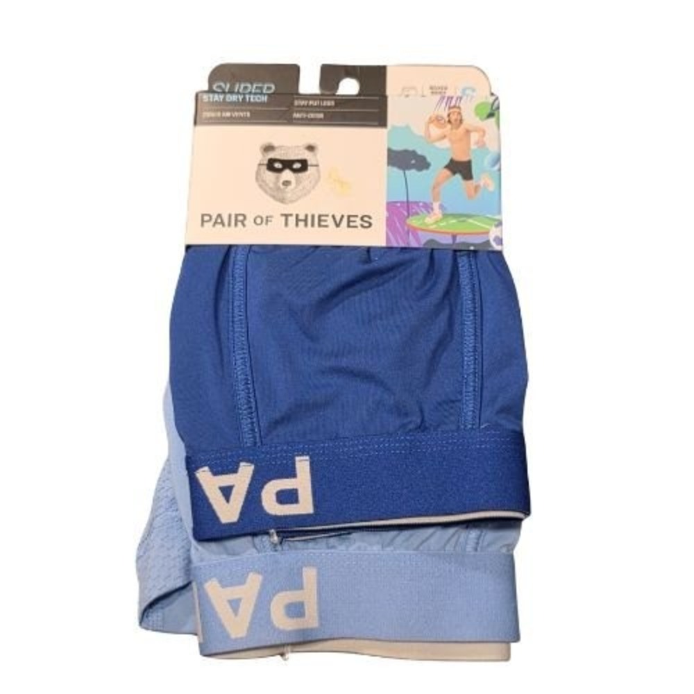 Pair of Thieves SuperCool Men's Boxer Briefs 2-Pack Blue Small NEW